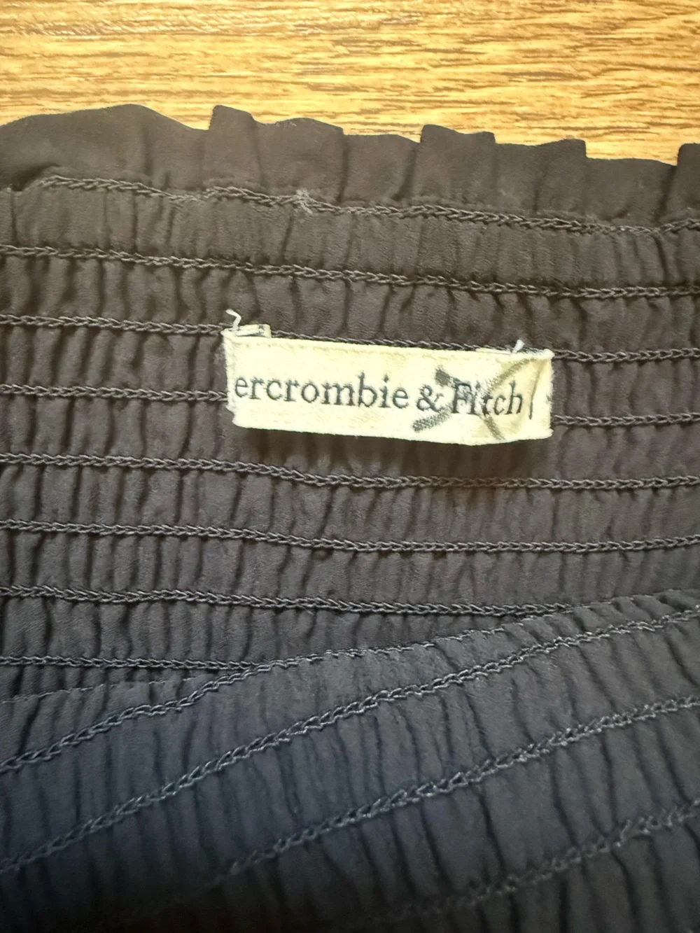 Abercrombie & Fitch Black Ruffle Tiered Smocked Midi Skirt